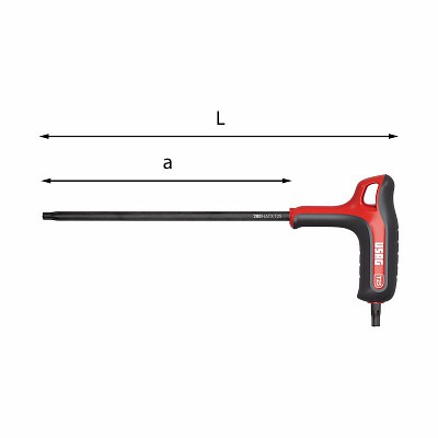 Set Chiavi A Brugola Sferiche Lunghe Blim - Misura 1.5-2-2.5-3-4-5-6-8-10  mm - Acciaio al Cromo Vanadio Trattato e Temperato - Estremità sferica fino  a 25º - Finitura Satinata - Colore Nero - 